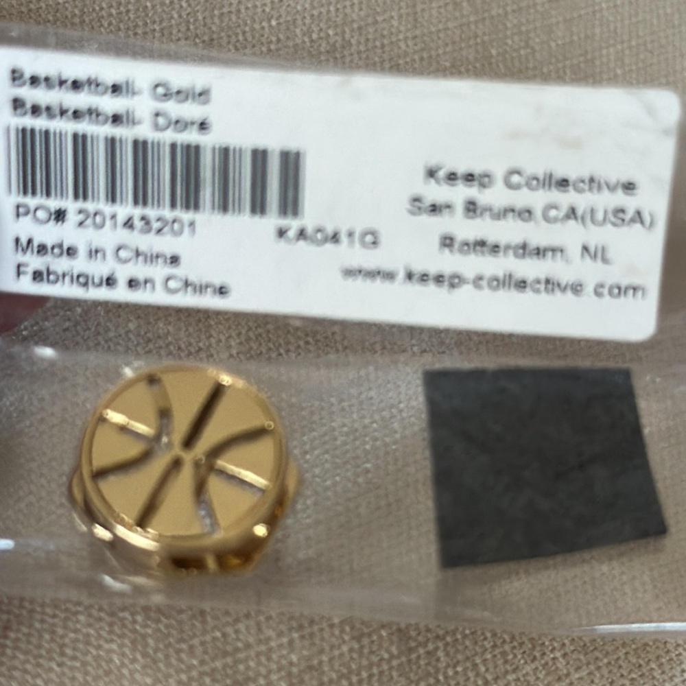 KEEP Collective gold basketball charm NWT
